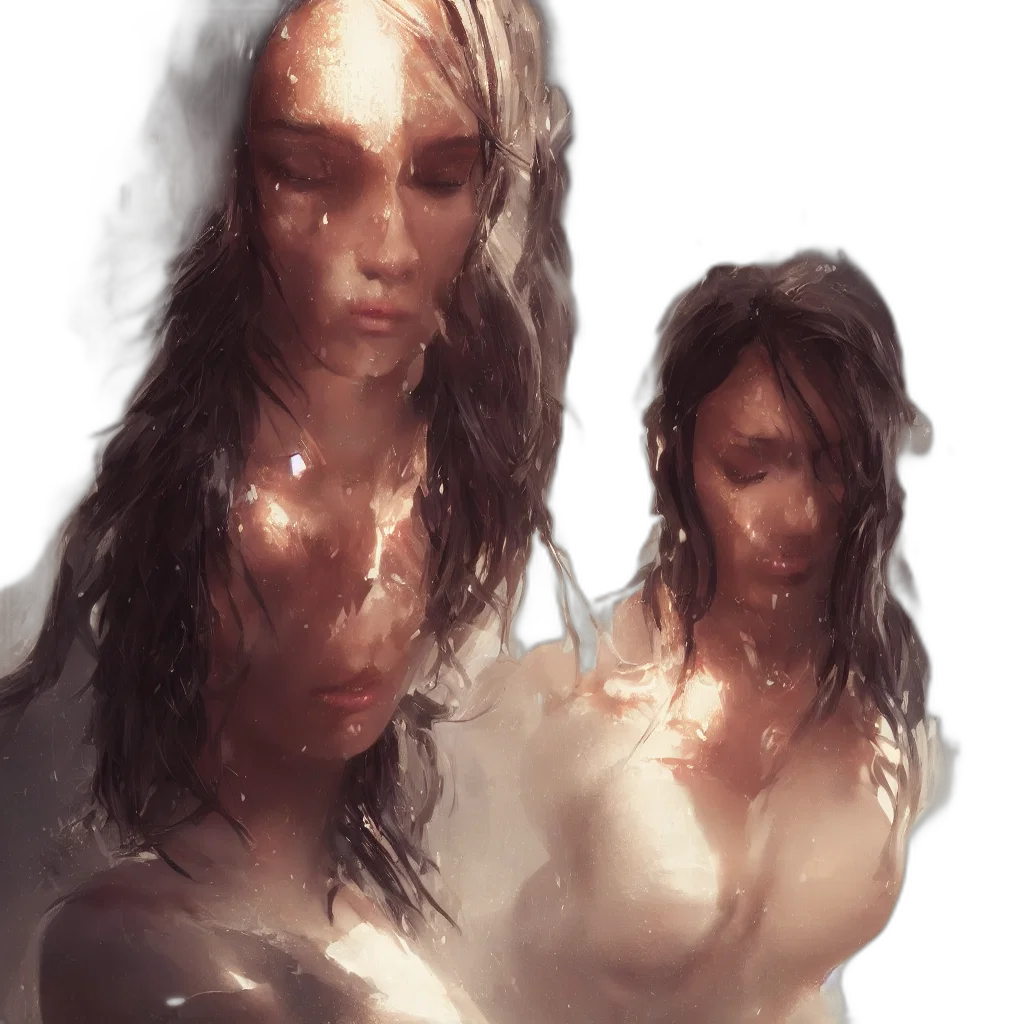 dress, face, creature, concept art, fantasy art, photorealistic, comic book art, underwater transparent PNG cut-out