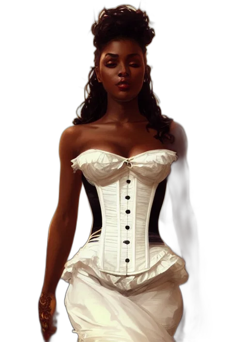 dress, concept art, fantasy art, photorealistic, 3d render, cute, black, woman transparent PNG cut-out