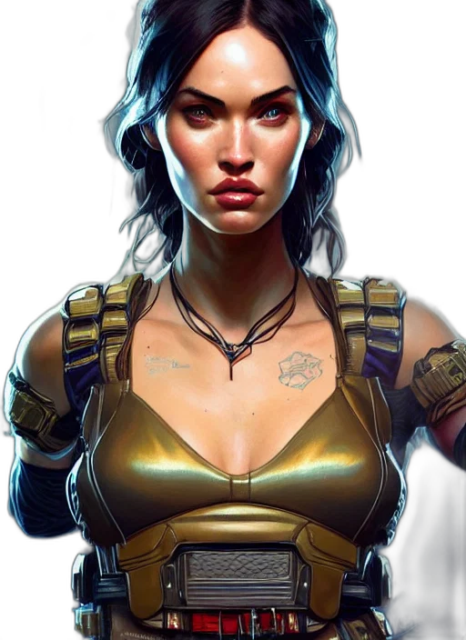 face, concept art, comic book art, fantasy art transparent PNG cut-out