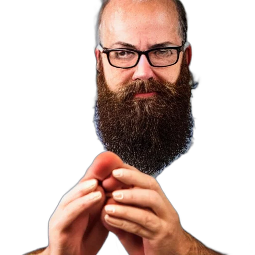 hair, face, staff, creature transparent PNG cut-out
