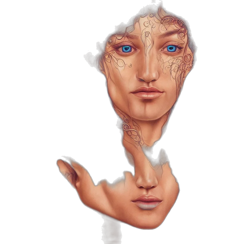 face, mask, robot, crown transparent PNG cut-out