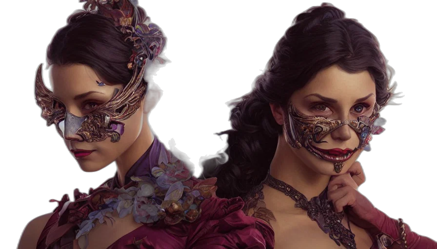mask, concept art, fantasy art, photorealistic transparent PNG cut-out
