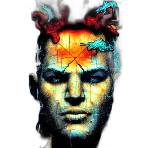 face, mask, jacket, crown transparent PNG cut-out