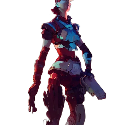 robot, staff, weapon, jacket transparent PNG cut-out