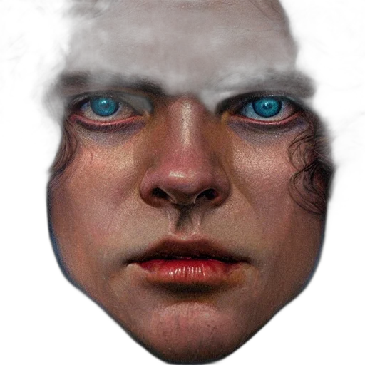 face, mask, creature, robot, photorealistic, 3d render, concept art, fantasy art transparent PNG cut-out
