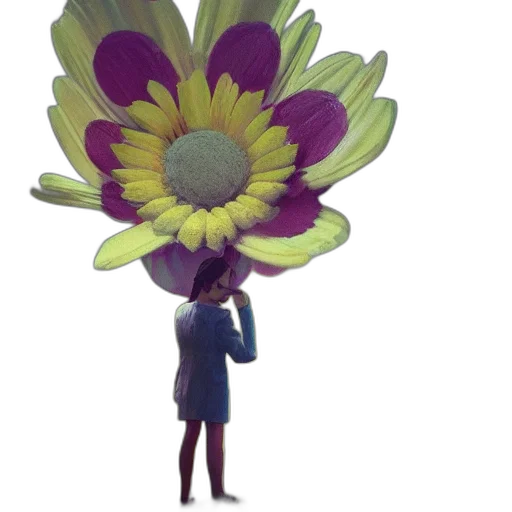flower, umbrella, staff, crown, 3d render, concept art, watercolor, photorealistic transparent PNG cut-out