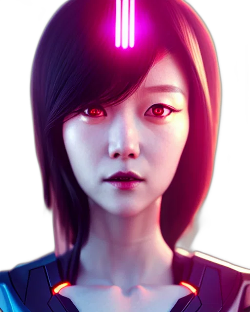 robot, face, mask, staff, cyberpunk, 3d render, concept art, photorealistic transparent PNG cut-out