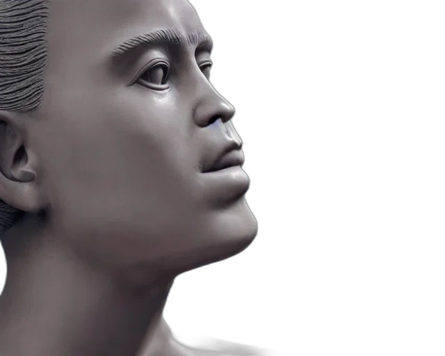 face, robot, mask, photorealistic, 3d render, concept art, giant, sculpture transparent PNG cut-out