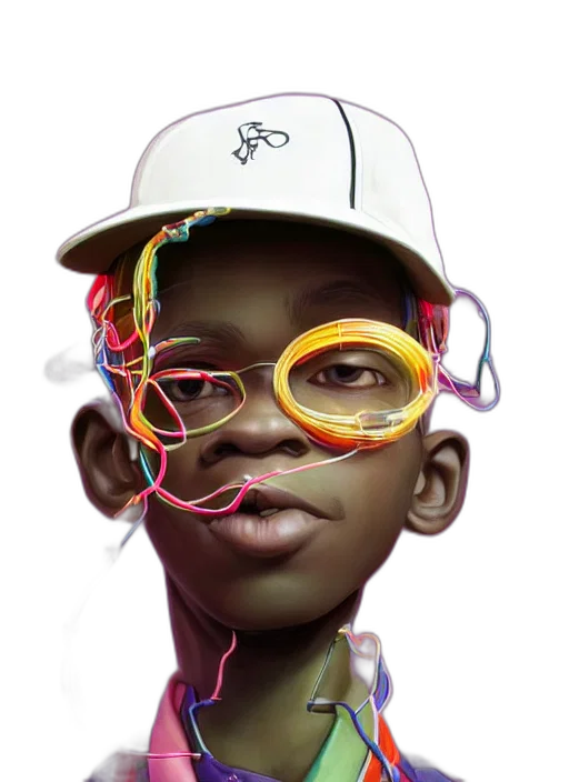 face, hat, photorealistic, concept art, 3d render, cartoon, colourful, caricature transparent PNG cut-out