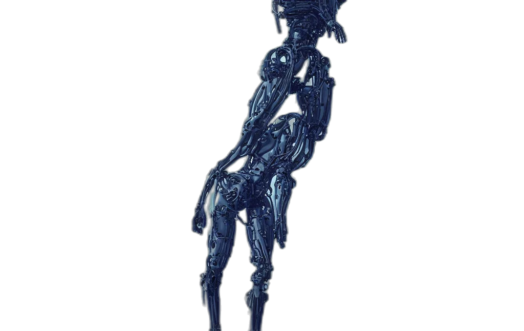 robot, creature, dress, staff transparent PNG cut-out