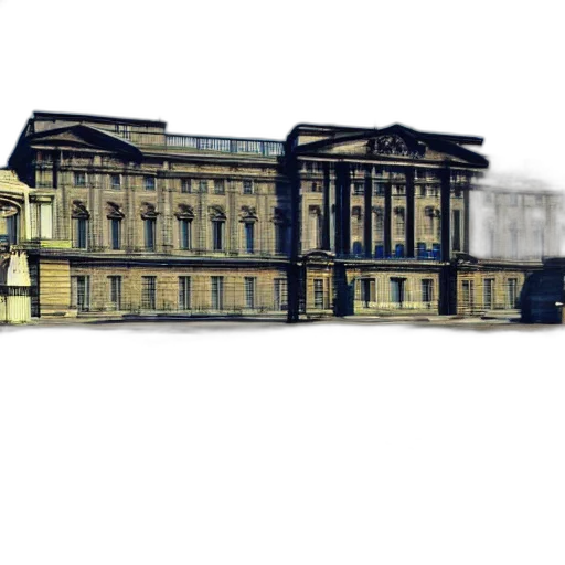 building, crown, staff, 3d render transparent PNG cut-out