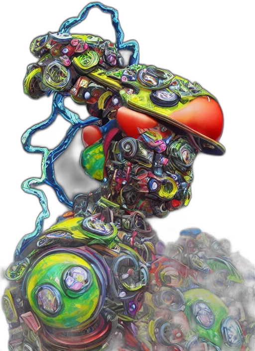 robot, weapon, car, mask, concept art, 3d render, photorealistic, fantasy art transparent PNG cut-out