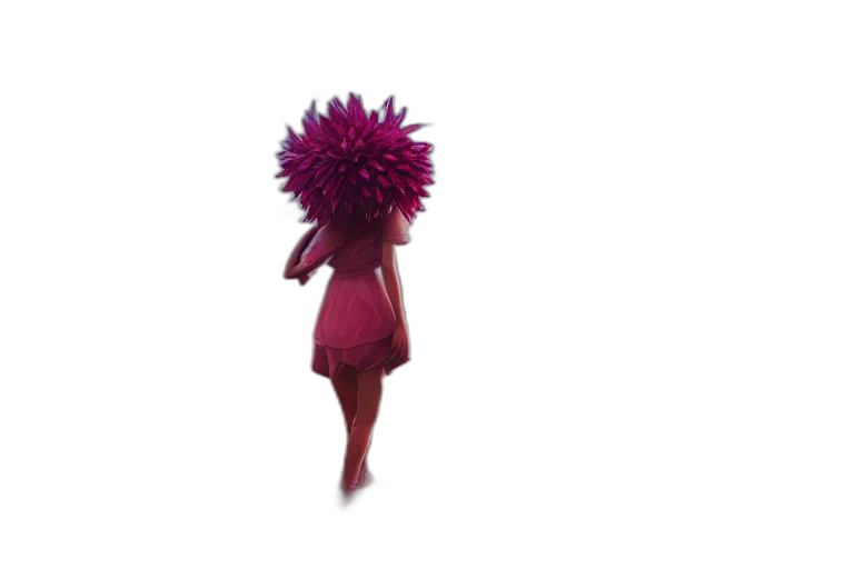 flower, hair, dress, umbrella, 3d render, concept art, photorealistic, underwater transparent PNG cut-out