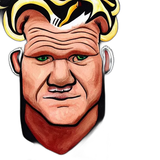 face, comic book art, cartoon, concept art, photorealistic, portrait, chef, gordon transparent PNG cut-out