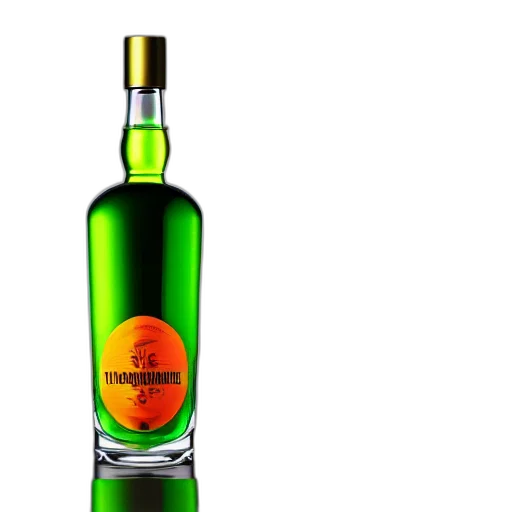 bottle, 3d render, photorealistic, liqueur transparent PNG cut-out