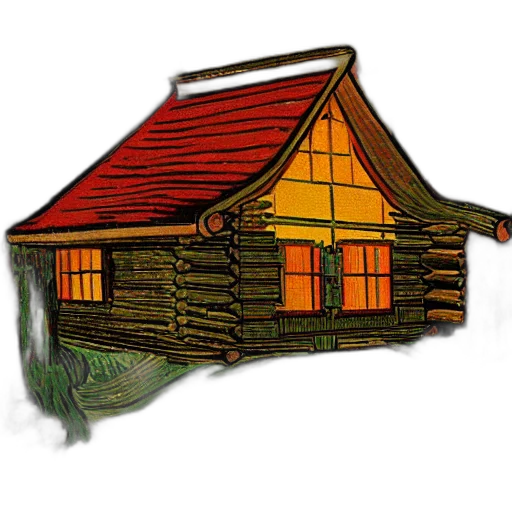 building, furniture, 3d render, concept art, photorealistic, pixel art, log, cabin transparent PNG cut-out