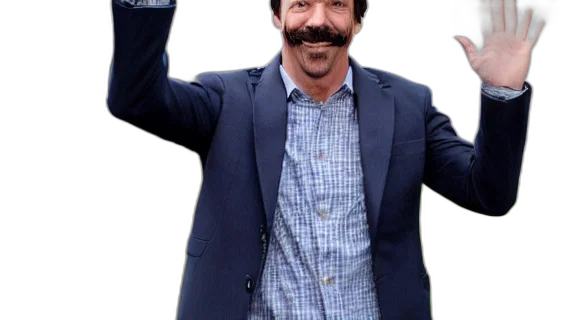 jacket, staff, hat, animal, ted, lasso, waving, goodbye transparent PNG cut-out