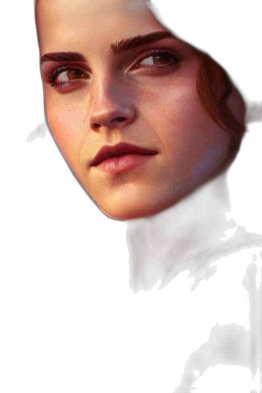 face, robot, photorealistic, concept art, fantasy art, oil painting, red, golden transparent PNG cut-out