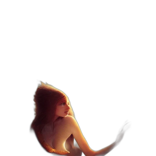 hair, crown, creature, animal, concept art, 3d render, fantasy art, watercolor transparent PNG cut-out