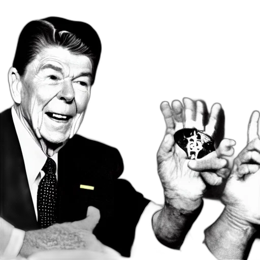 ronald, reagan, using, his transparent PNG cut-out