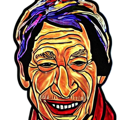 face, cartoon, oil painting, photorealistic transparent PNG cut-out