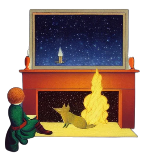 furniture, pixel art, concept art, night, fire, outer space, snow, multicolor transparent PNG cut-out