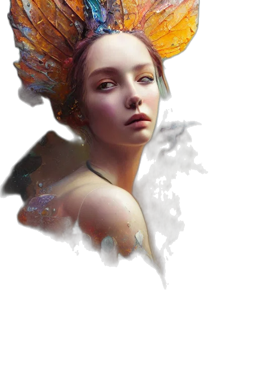 face, crown, dragon, creature, fantasy art, photorealistic, concept art, oil painting transparent PNG cut-out