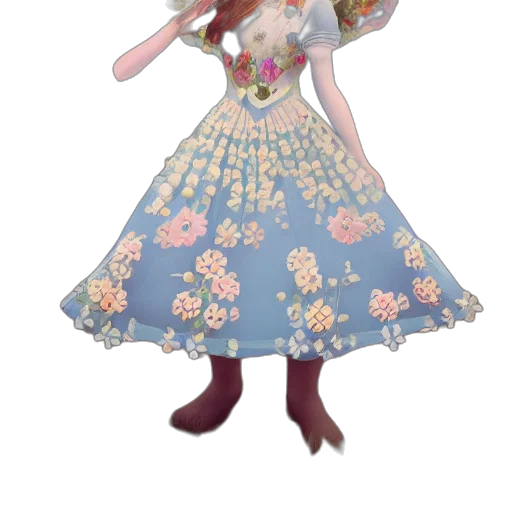 dress, staff, 3d render, concept art, fantasy art, cartoon, pastel, anna transparent PNG cut-out