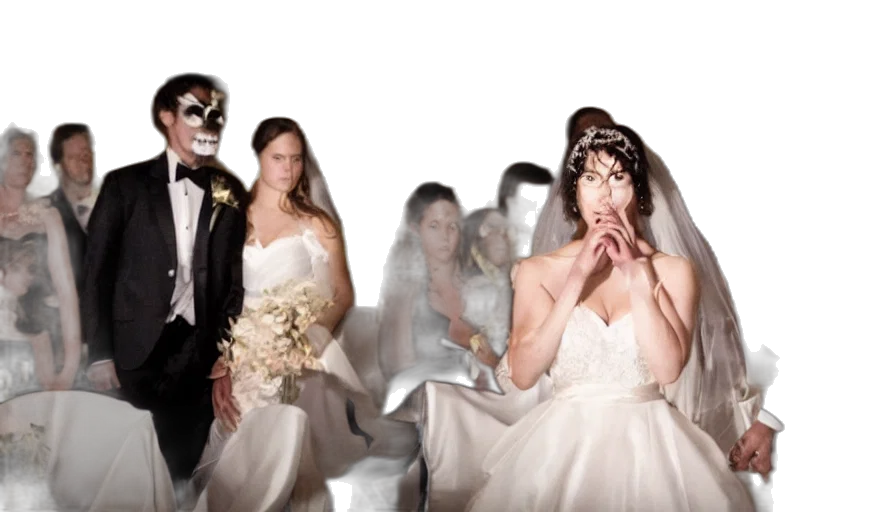 mask, disturbing, big, budget, hollywood, movie, bride, groom transparent PNG cut-out