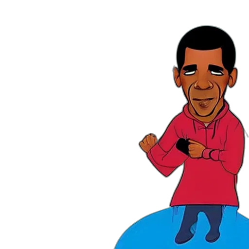 cartoon, 3d render, obama, character transparent PNG cut-out