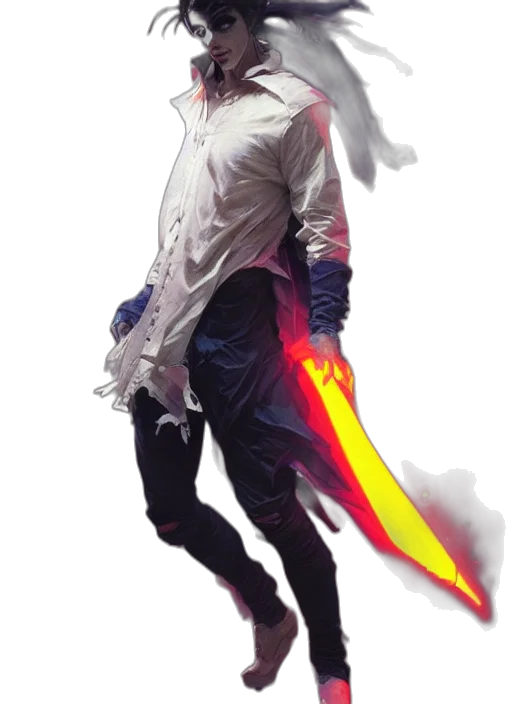 jacket, staff, sword, weapon transparent PNG cut-out