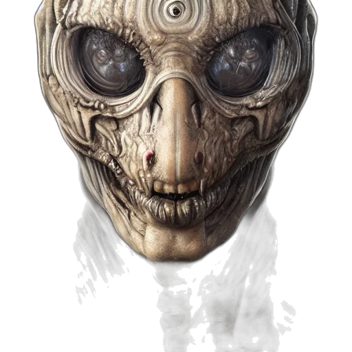 mask, face, creature, robot, concept art, 3d render, fantasy art, photorealistic transparent PNG cut-out
