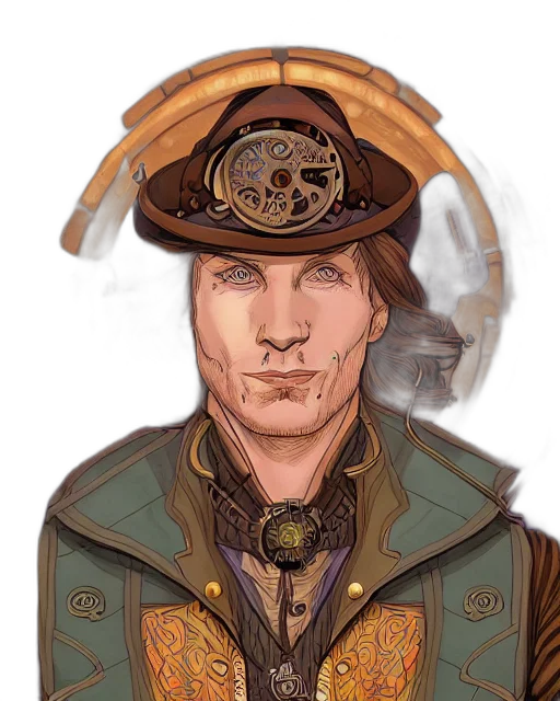 jacket, face, concept art, comic book art, fantasy art, photorealistic, earth tones, detailed transparent PNG cut-out