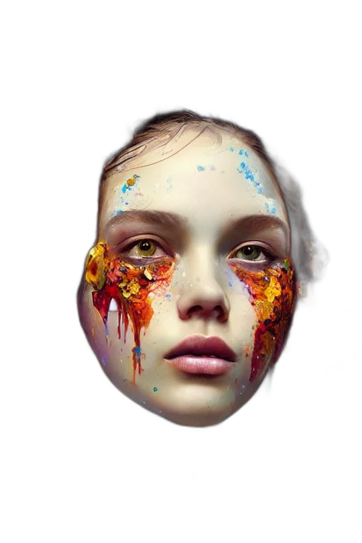 face, mask, creature, photorealistic transparent PNG cut-out