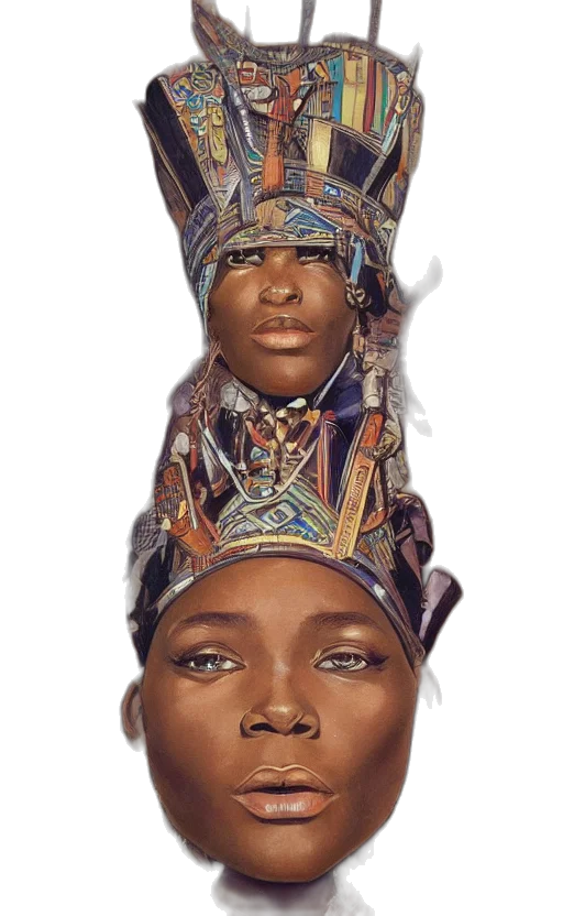 crown, face, hat, jewelry, photorealistic, concept art, fantasy art, 3d render transparent PNG cut-out