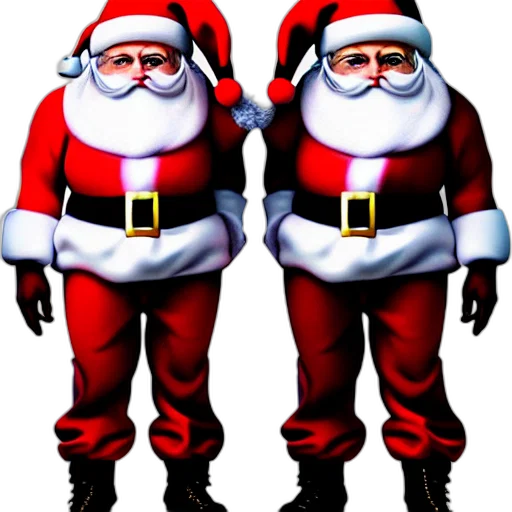 3d render, concept art, two, santa transparent PNG cut-out
