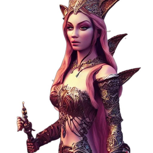 staff, crown, weapon, dragon, fantasy art, concept art, 3d render, pixel art transparent PNG cut-out