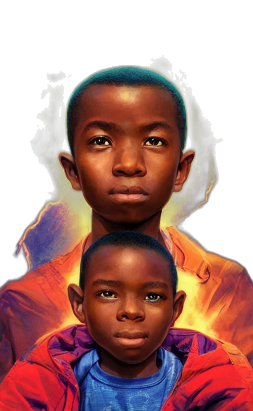 face, mask, concept art, photorealistic, fantasy art, comic book art, fire, colorful transparent PNG cut-out