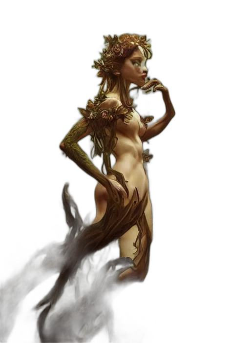 creature, staff, fantasy art, concept art, pixel art, comic book art, forest, earth tones transparent PNG cut-out