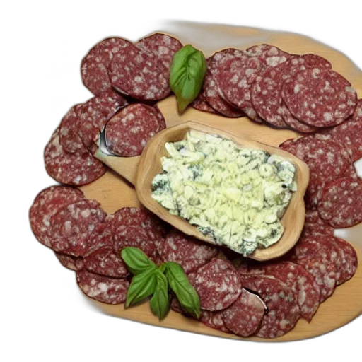 food, dry, sausage, blue, cheese, parmesan, dubliner, salami transparent PNG cut-out