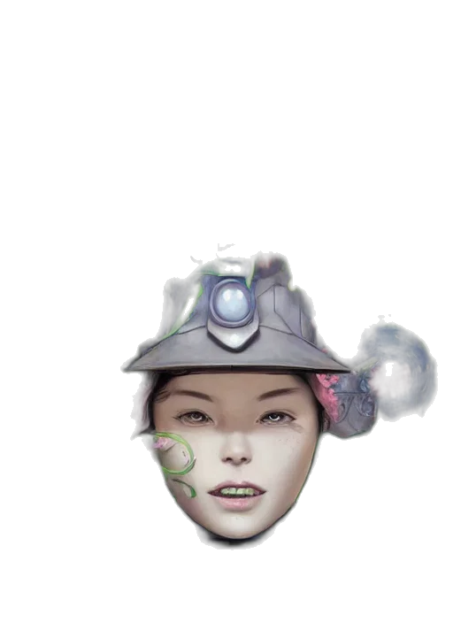 hat, face, mask, crown, concept art, fantasy art, photorealistic, watercolor transparent PNG cut-out