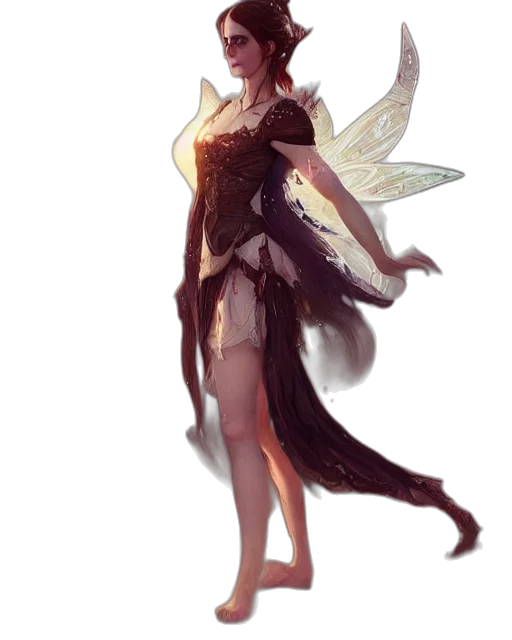 dress, creature, dragon, staff transparent PNG cut-out