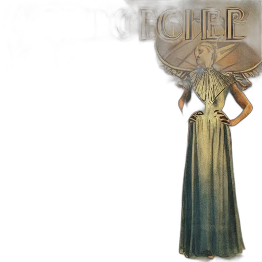 dress, staff, jewelry, hat, concept art, fantasy art, photorealistic, 3d render transparent PNG cut-out