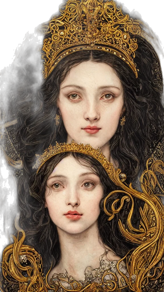 face, crown, jewelry, fantasy art transparent PNG cut-out