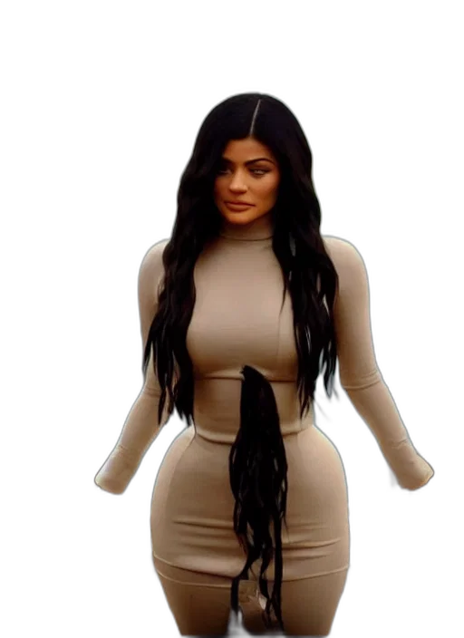dress, hair, jacket, 3d render transparent PNG cut-out