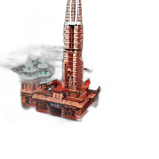 building, concept art, 3d render, photorealistic transparent PNG cut-out