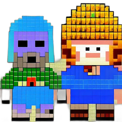pixel art, concept art, 3d render, cartoon, colorful, blue, monochrome, zelda transparent PNG cut-out