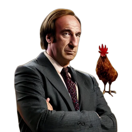 animal, creature, jacket, photorealistic, saul, goodman, rooster, saw transparent PNG cut-out