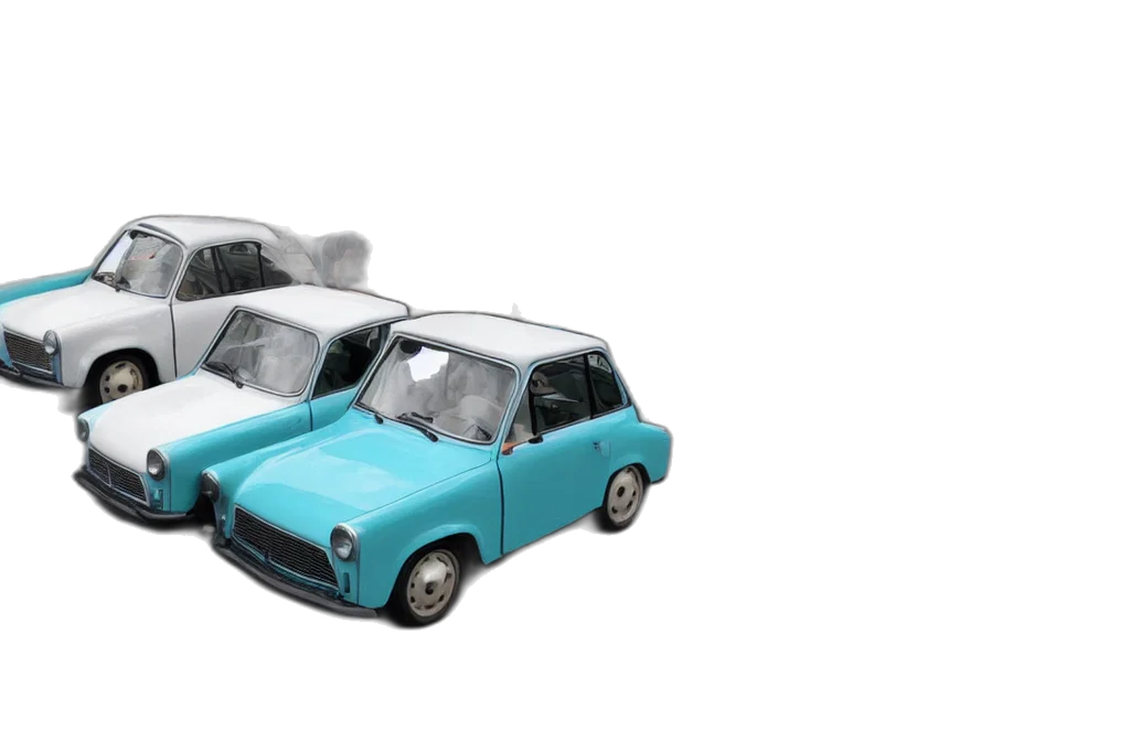 car, 3d render, concept art, photorealistic, trabant, brought, back, 2022 transparent PNG cut-out