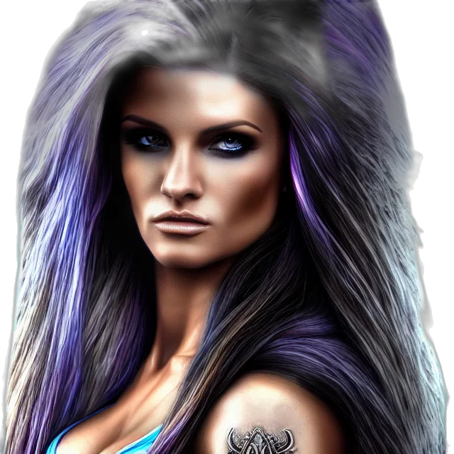 hair, fantasy art, photorealistic, comic book art, concept art, beautiful, fit, woman transparent PNG cut-out